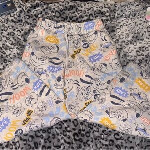 Kids Cartoon Print Gray Joggers